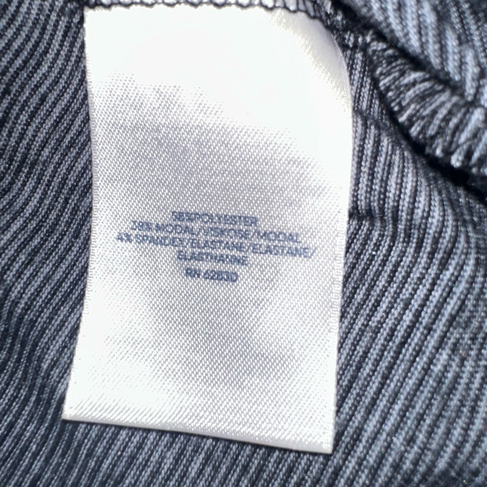 Lands' End Women's Power Performance Cowl Neck Tunic Blk/White Pinstriped Large - Picture 7 of 10